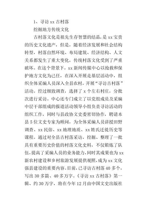 县新闻网某年工作总结