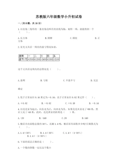 苏教版六年级数学小升初试卷含答案（预热题）.docx