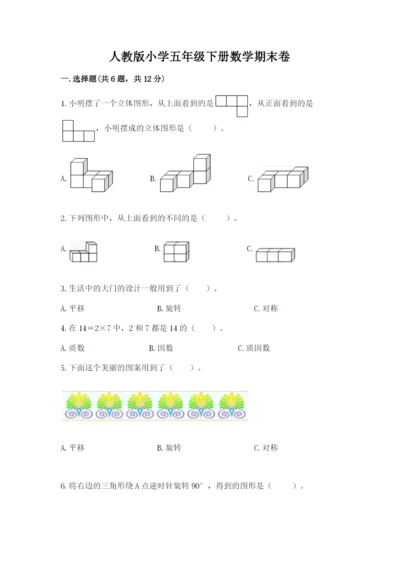 人教版小学五年级下册数学期末卷精品（满分必刷）.docx