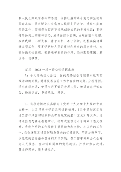 2022一对一谈心谈话记录表(精选19篇).docx
