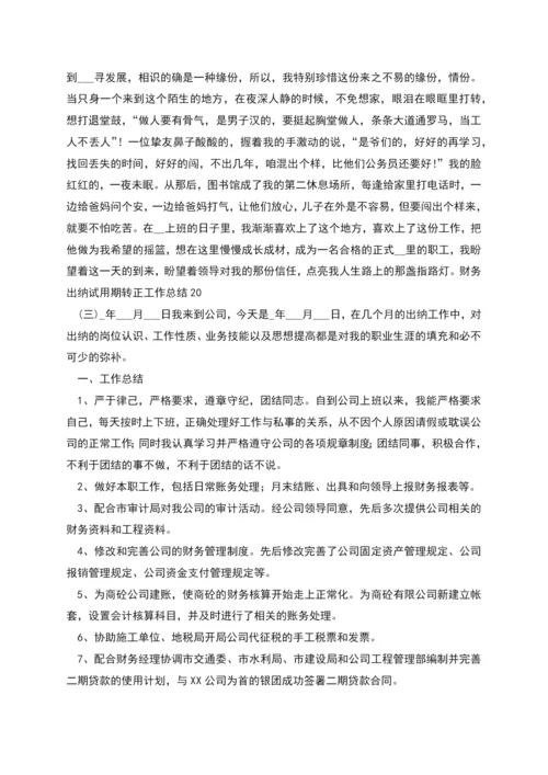 财务出纳试用期转正工作总结.docx