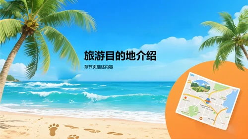 蓝色插画风旅游宣传PPT