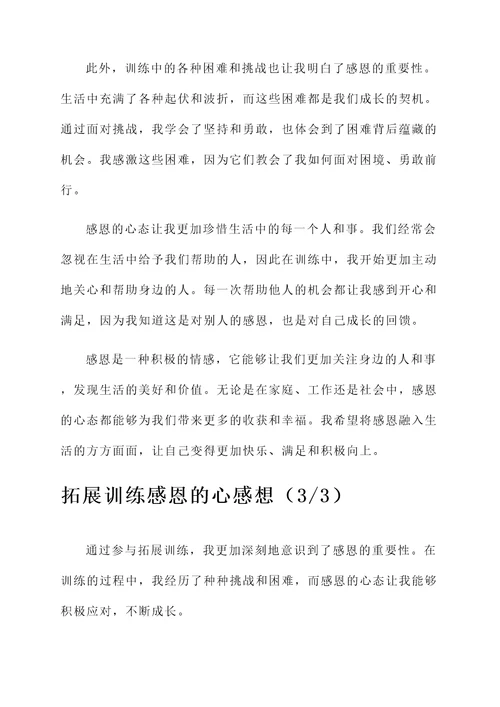 拓展训练感恩的心感想