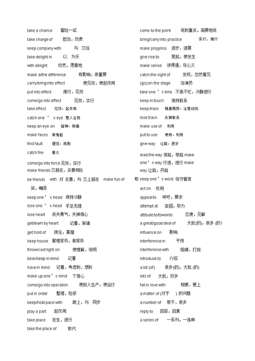 考研英语常考词语固定搭配