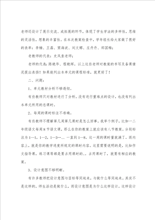 教师教案检查个人小结模版