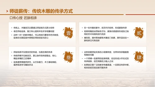 棕色国风非遗木雕技艺传承与创新PPT模板