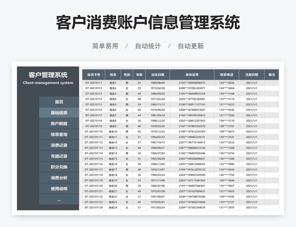 客户消费账户信息管理系统