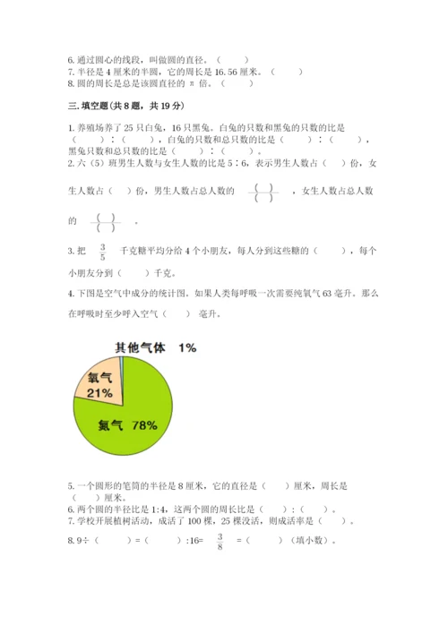 人教版六年级上册数学期末测试卷（精品）word版.docx