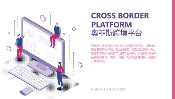 简约风跨境电商平台宣传介绍PPT
