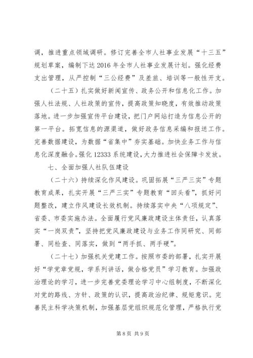 人力资源社会保障工作要点材料范文.docx