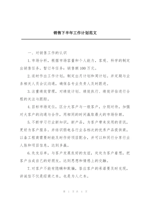 销售下半年工作计划范文.docx