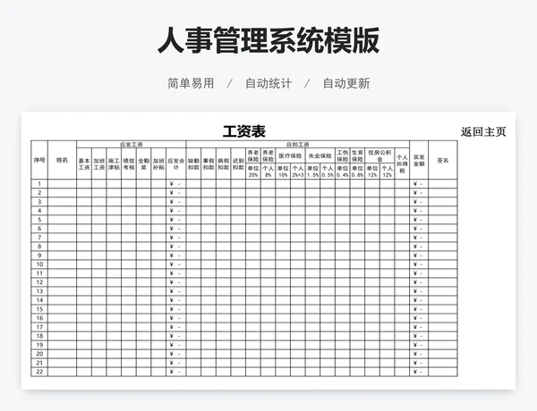人事管理系统模版