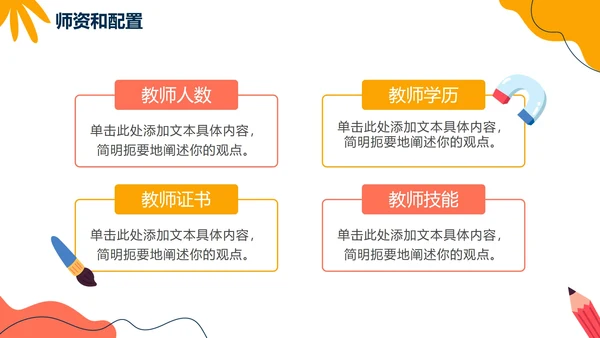 手绘卡通扁平儿童教育机构介绍PPT模板