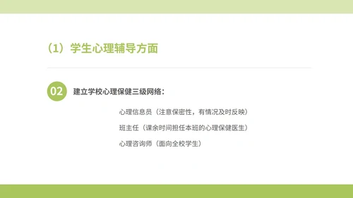 绿色小清晰驻校心理咨询师年度工作PPT模板