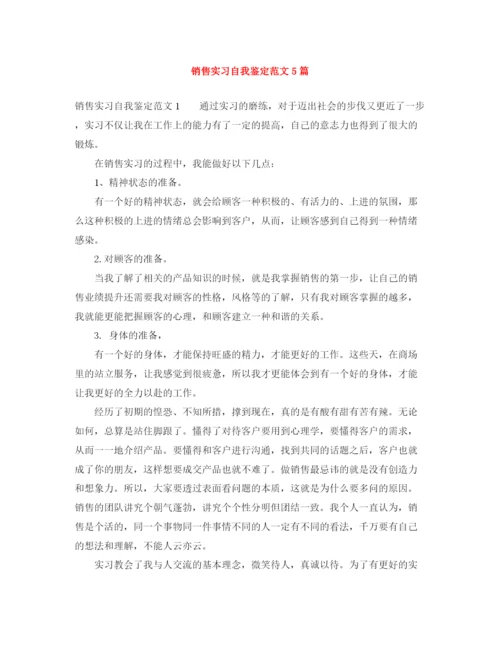 精编之销售实习自我鉴定范文5篇.docx