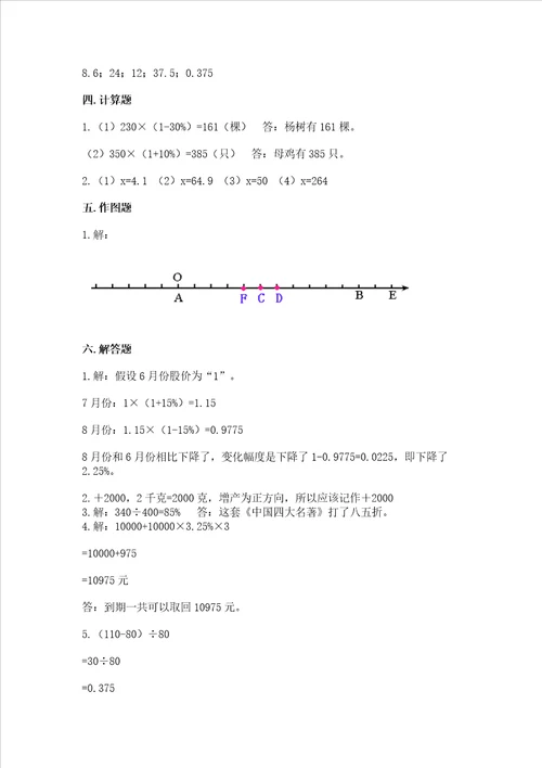 苏教版六年级下册数学期末测试卷精品（考试直接用）