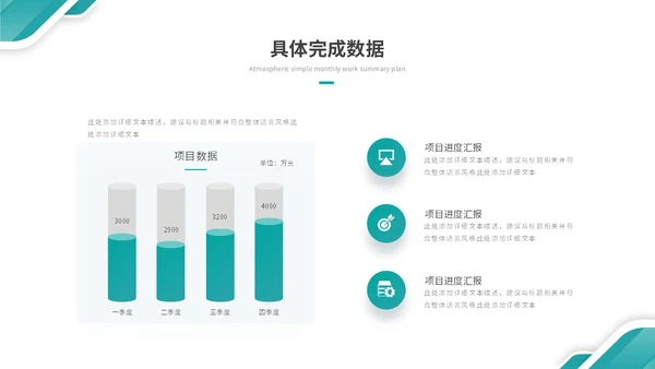 大气绿色简约几何季度工作总结季度工作汇报述职报告ppt模板