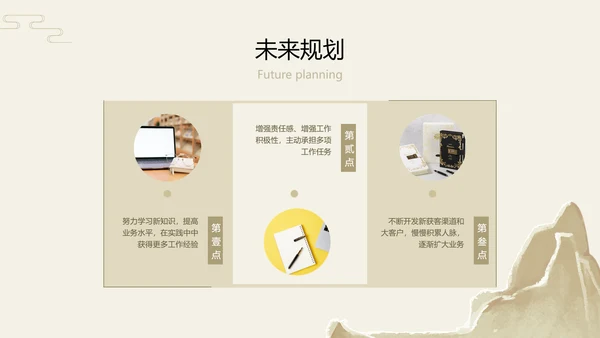浅金色中国风总结竞聘晋升述职