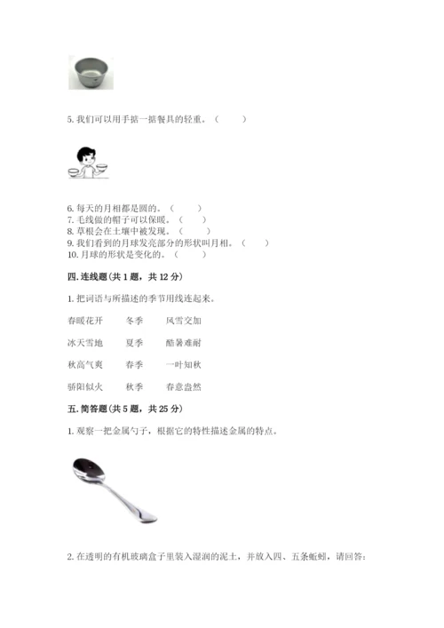 教科版二年级上册科学期末测试卷精品【完整版】.docx