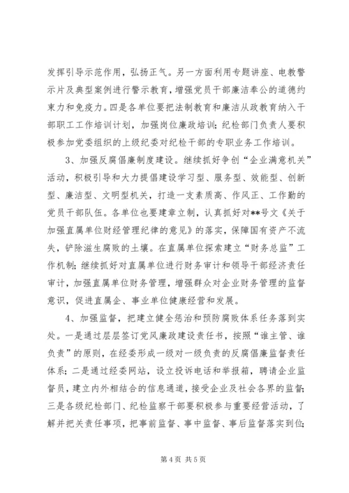 市经委党风廉政建设年度工作意见.docx