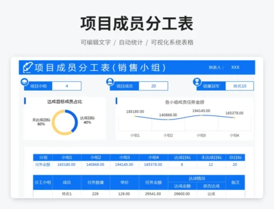 项目成员分工表