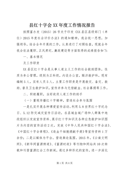 县红十字会XX年度工作情况报告.docx