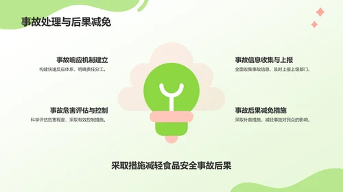 绿色插画风构建健康安全的食品环境PPT模板