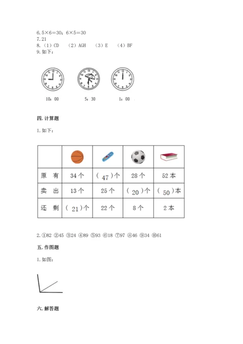 人教版数学二年级上册期末测试卷附答案【名师推荐】.docx