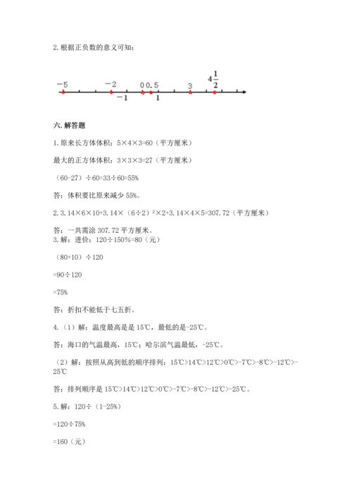 人教版六年级下册数学期末测试卷含答案【突破训练】.docx