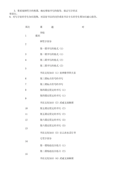 版六年级下册写字课教案