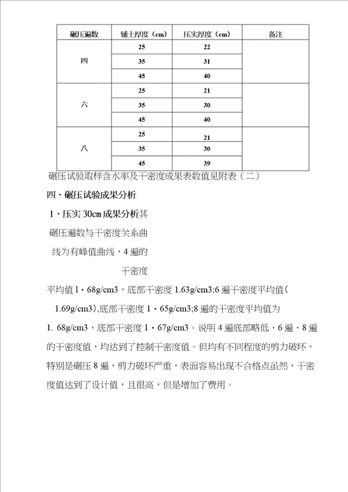 堤防填筑碾压试验报告范例