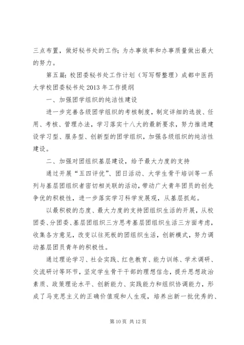 校团委秘书处年度工作计划.docx