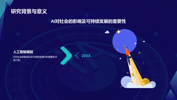 蓝色科技风人工智能与可持续发展目标PPT模板