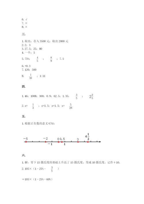 河南省平顶山市六年级下册数学期末测试卷word版.docx