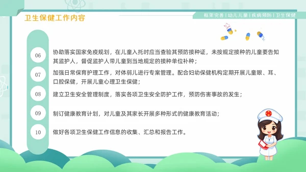 绿色卡通风幼儿园卫生保健培训PPT课件