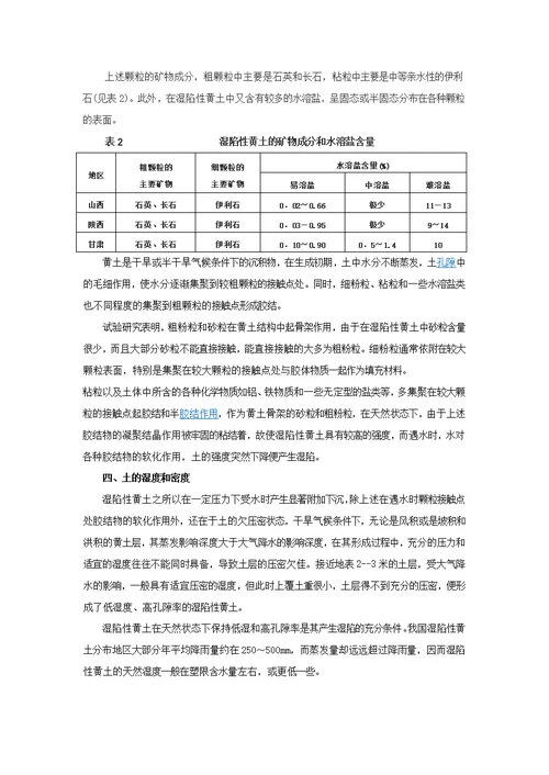 湿陷性及湿陷性黄土概念及特征介绍