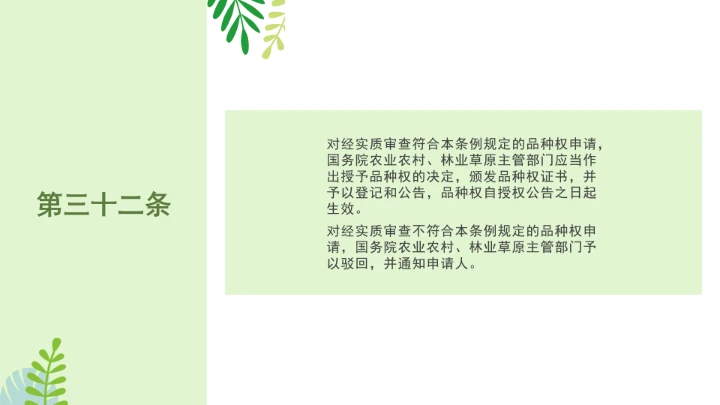 普法全文学习2025年4月新修订《中华人民共和国植物新品种保护条例》PPT课件