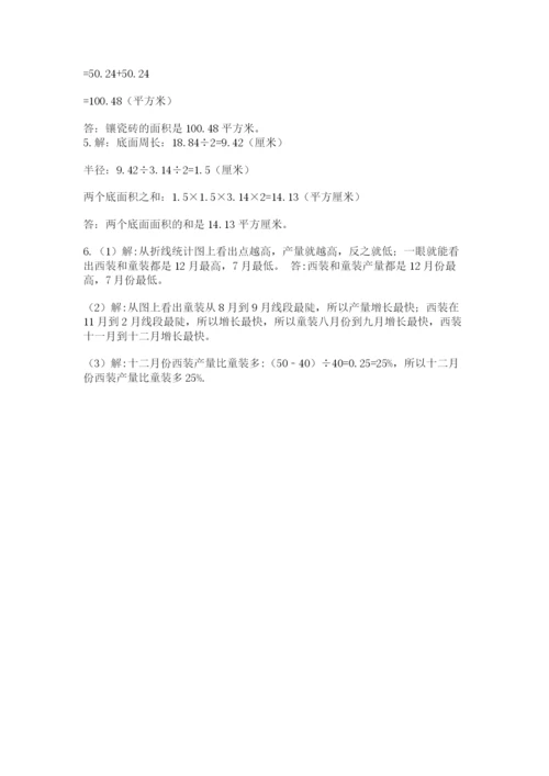 沪教版小学六年级下册数学期末综合素养测试卷ab卷.docx