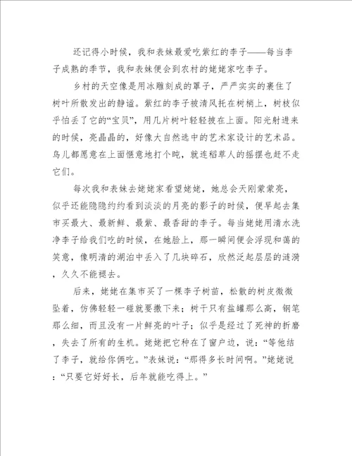 窗边的树作文