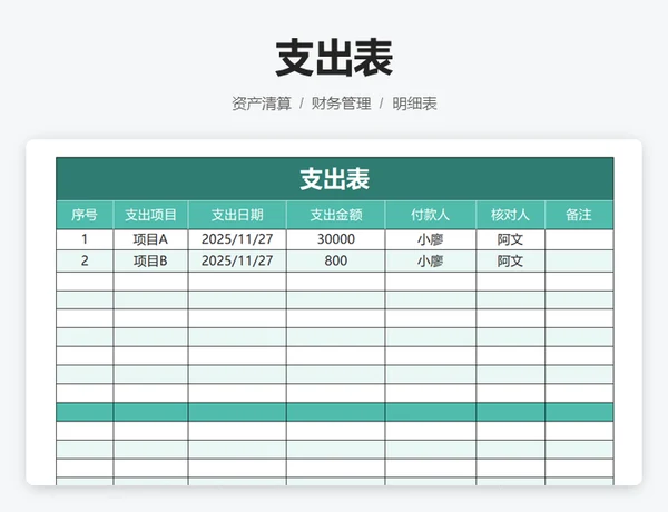 企业财务收入支出记账管理