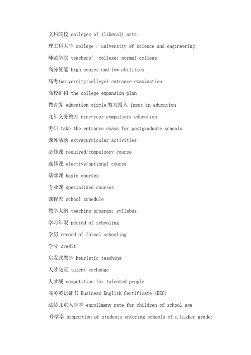 2019英语六级翻译重点词汇共11页