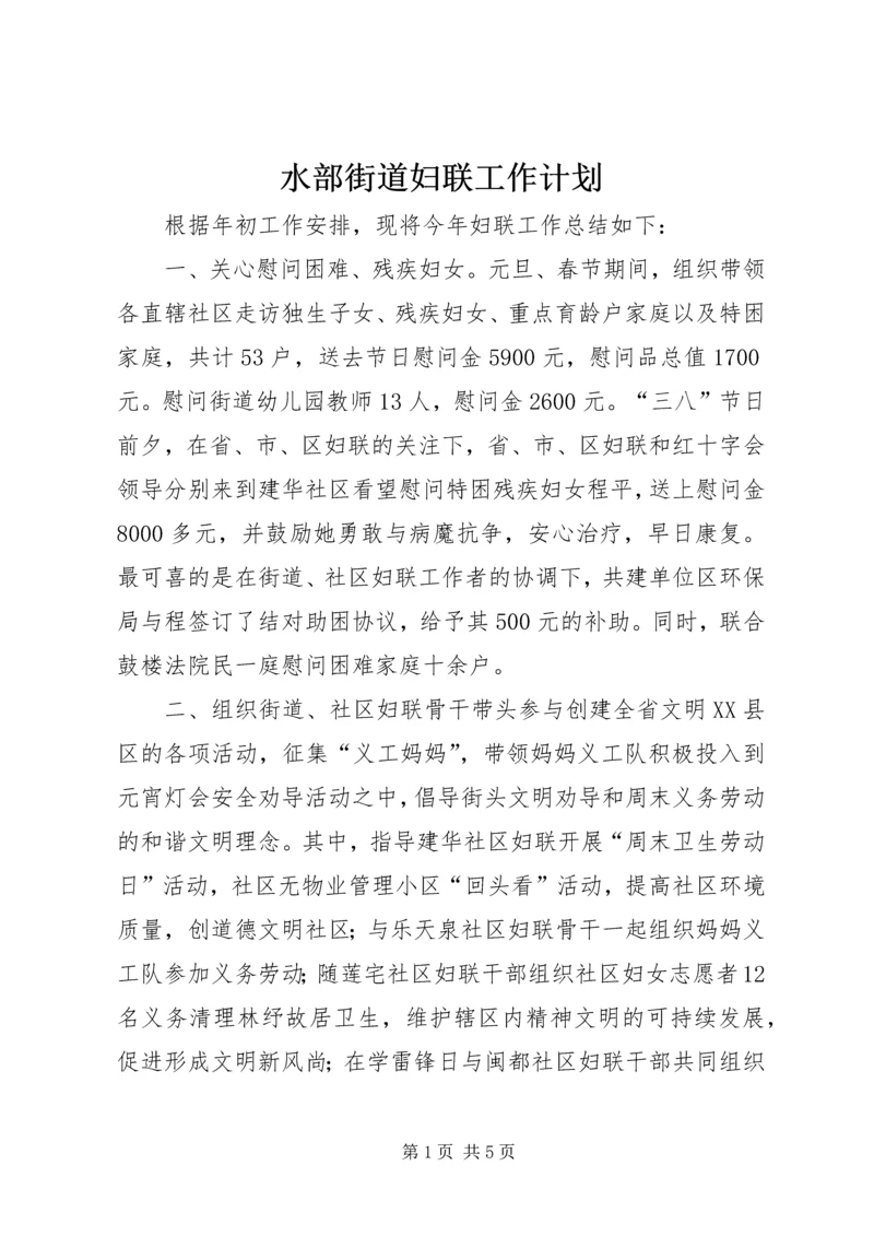 水部街道妇联工作计划.docx