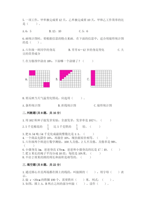 小学数学六年级上册期末测试卷附参考答案【典型题】.docx