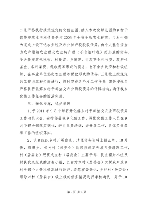 解决乡政府垫交农业两税债务工作方案 (3).docx