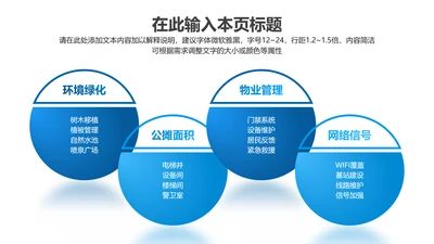 四项-蓝色渐变PPT纯文字