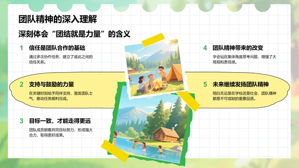 绿色插画风暑假夏令营心得体会PPT模板