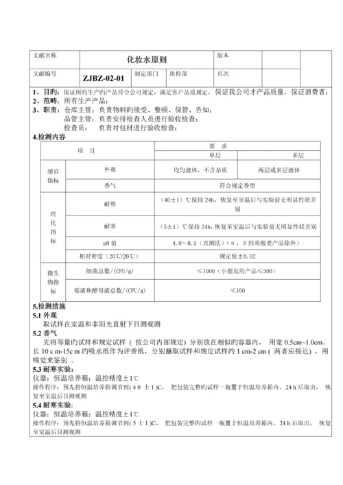 化妆品生产产品检测重点标准.docx