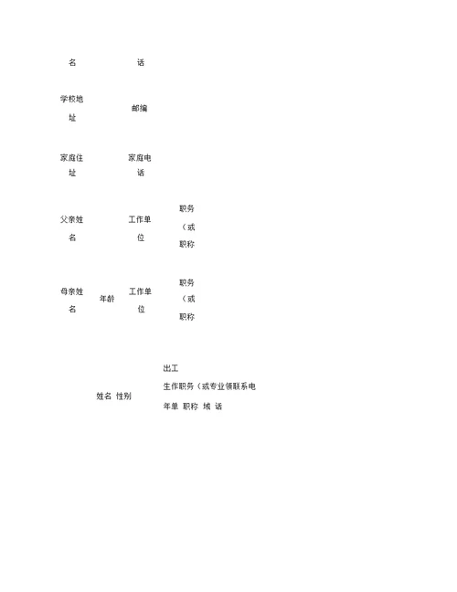 科技创新大赛报名表