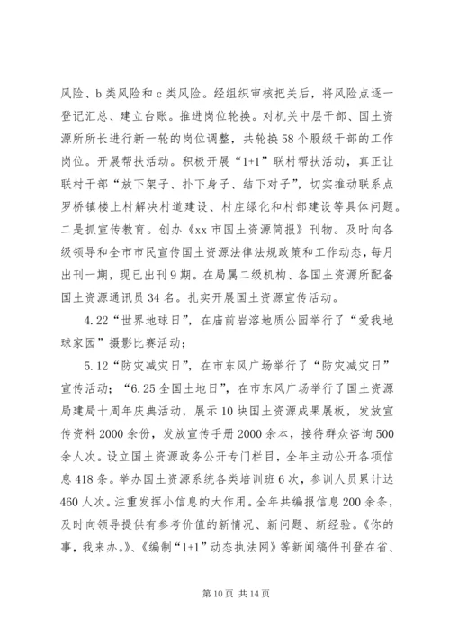 国土资源工作情况汇报 (4).docx