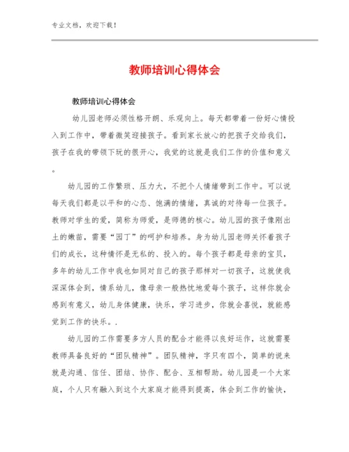 2023教师培训心得体会优选例文20篇.docx